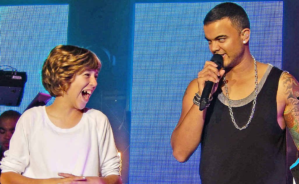 Faith Durrer on stage with Guy Sebastian at the Events Centre. Faith Durrer on stage with Guy Sebastian at the Events Centre.